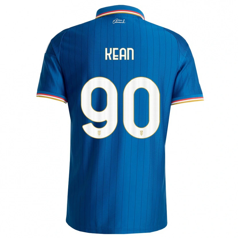 Danxen Bambino Maglia Moise Kean #90 Blu Bianco Rosso Kit Gara Home 2026/27 Maglietta