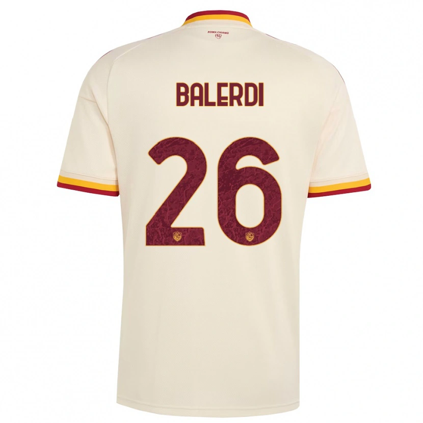 Danxen Bambino Maglia Leonardo Balerdi #26 Champagne Rosso Giallo Kit Gara Away 2026/27 Maglietta