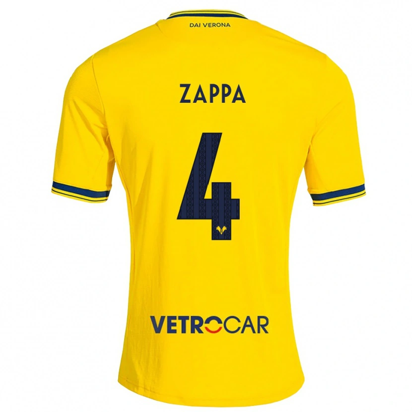 Danxen Bambino Maglia Gabriele Zappa #4 Giallo Rosso Kit Gara Away 2026/27 Maglietta