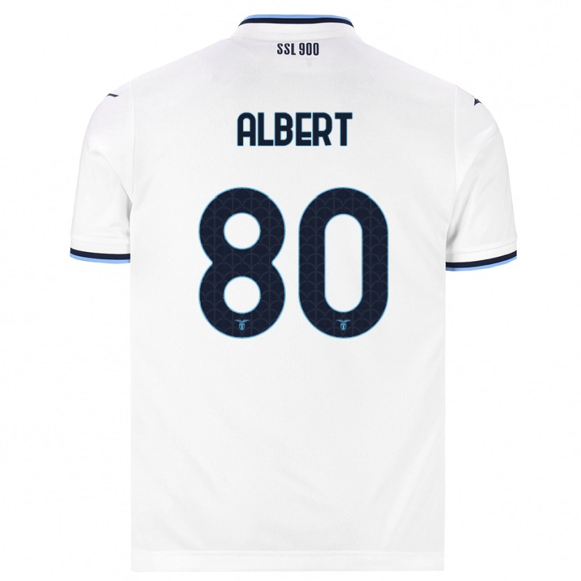 Danxen Bambino Maglia Albert Gudmundsson #80 Bianco Blu Navy Kit Gara Away 2026/27 Maglietta