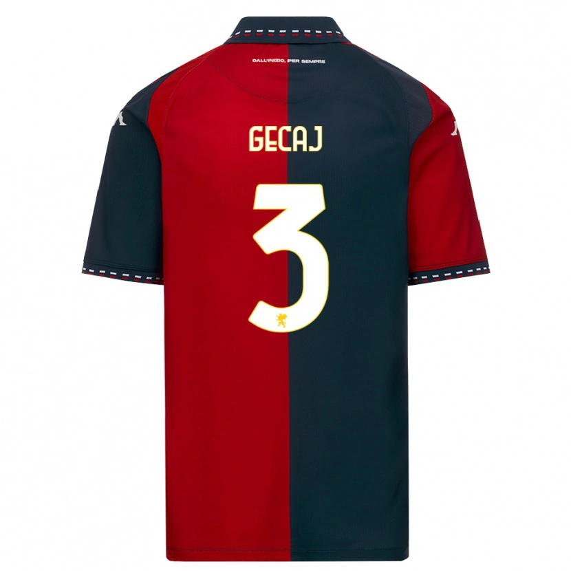 Danxen Bambino Maglia Kris Gecaj #3 Rosso Nero Bianco Kit Gara Home 2026/27 Maglietta