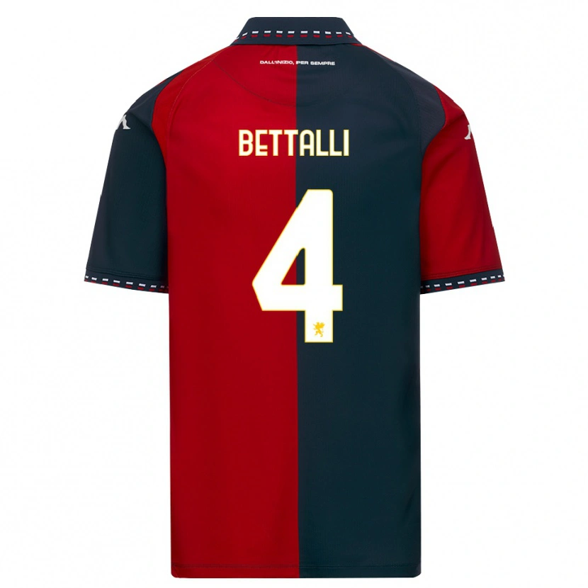 Danxen Bambino Maglia Giorgia Bettalli #4 Rosso Nero Bianco Kit Gara Home 2026/27 Maglietta