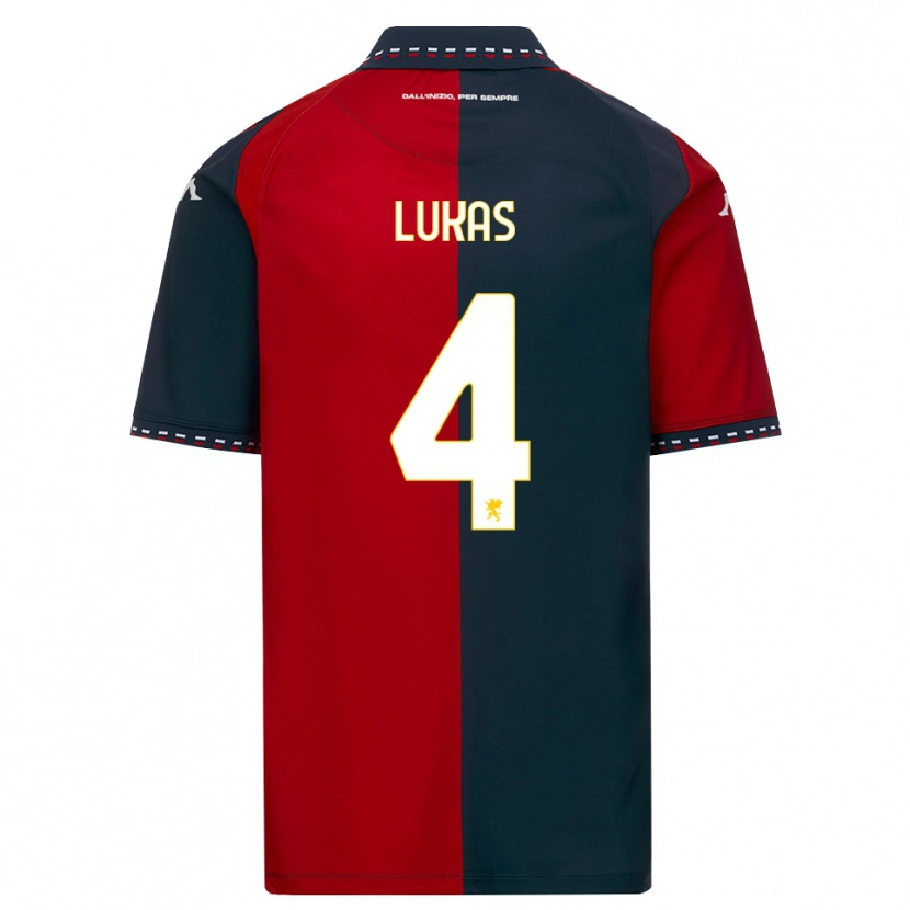 Danxen Bambino Maglia Deividas Lukas #4 Rosso Nero Bianco Kit Gara Home 2026/27 Maglietta