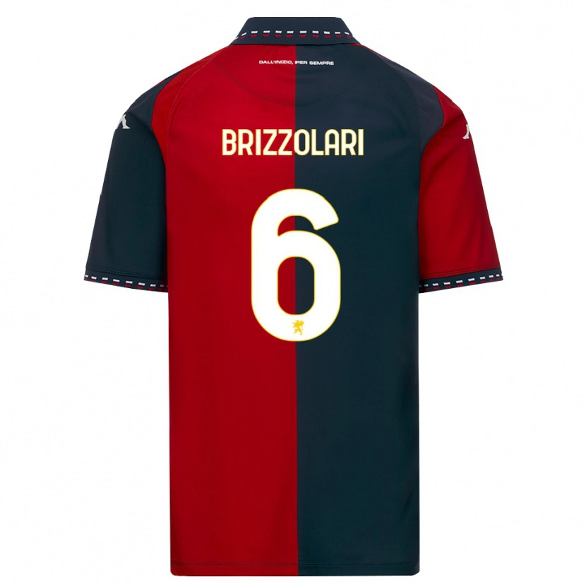 Danxen Bambino Maglia Mattia Brizzolari #6 Rosso Nero Bianco Kit Gara Home 2026/27 Maglietta