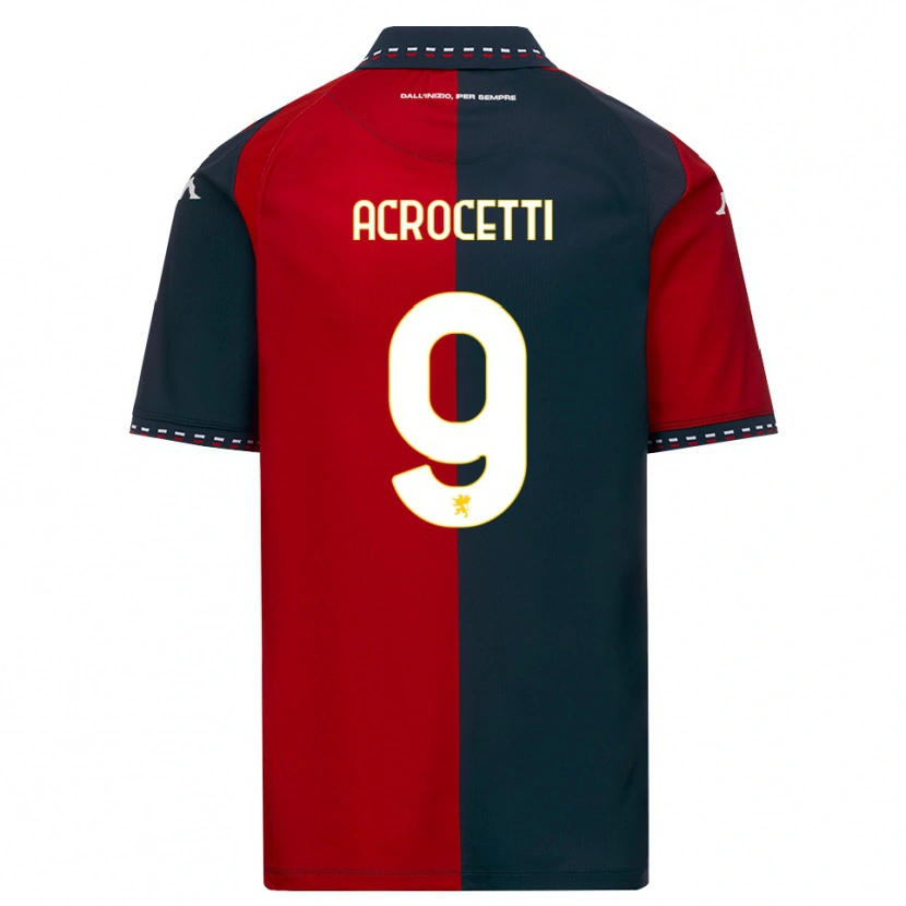 Danxen Bambino Maglia Edoardo Acrocetti #9 Rosso Nero Bianco Kit Gara Home 2026/27 Maglietta