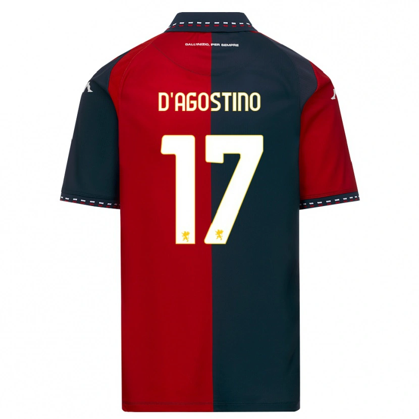 Danxen Bambino Maglia Riccardo D'agostino #17 Rosso Nero Bianco Kit Gara Home 2026/27 Maglietta
