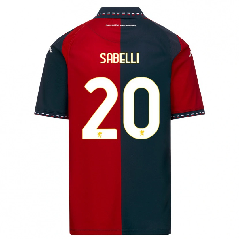 Danxen Bambino Maglia Stefano Sabelli #20 Rosso Nero Bianco Kit Gara Home 2026/27 Maglietta