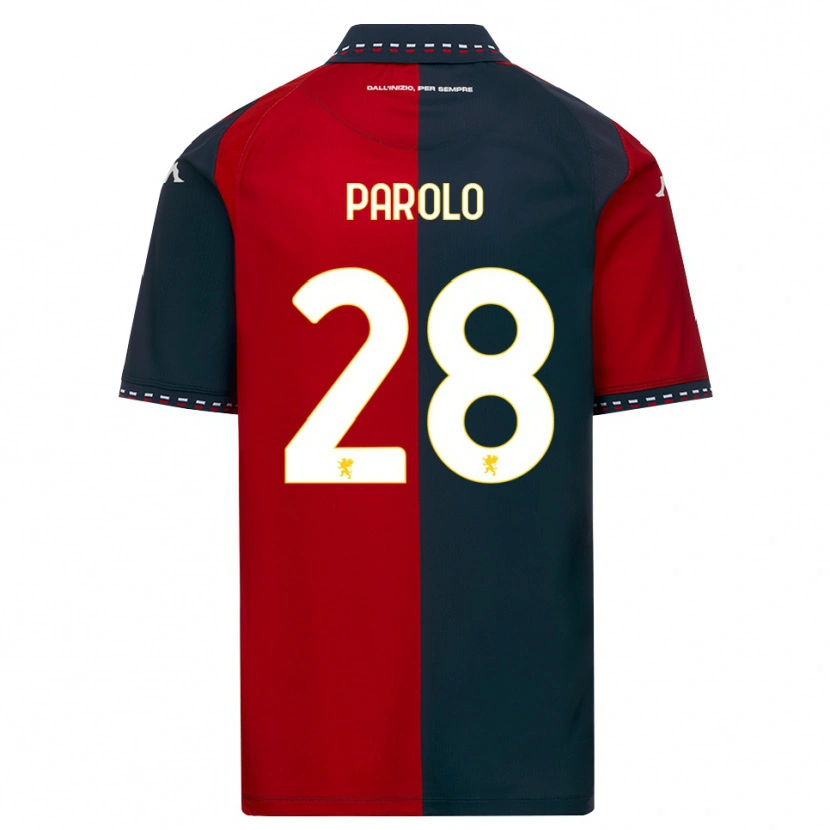 Danxen Bambino Maglia Lucrezia Parolo #28 Rosso Nero Bianco Kit Gara Home 2026/27 Maglietta