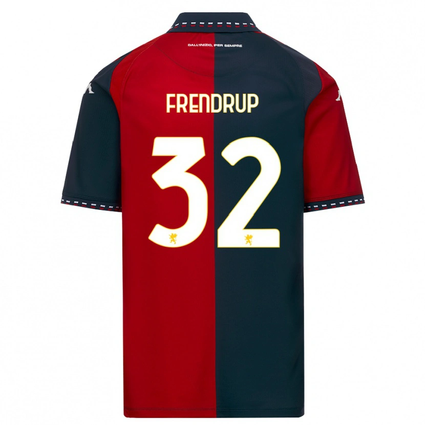 Danxen Bambino Maglia Morten Frendrup #32 Rosso Nero Bianco Kit Gara Home 2026/27 Maglietta
