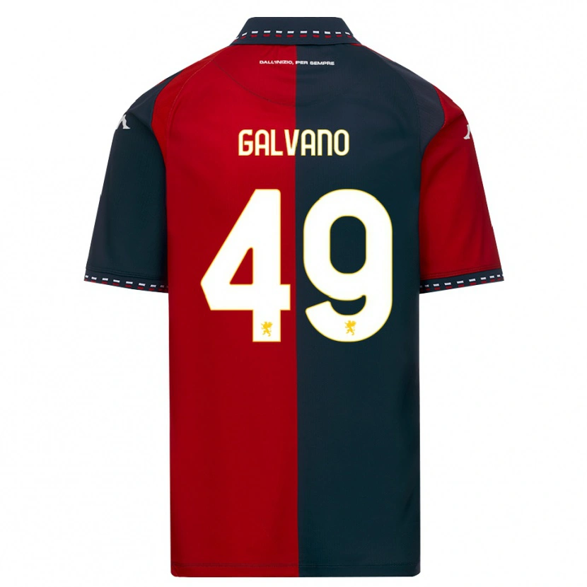 Danxen Bambino Maglia Cristian Galvano #49 Rosso Nero Bianco Kit Gara Home 2026/27 Maglietta