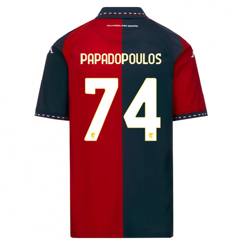 Danxen Bambino Maglia Christos Papadopoulos #74 Rosso Nero Bianco Kit Gara Home 2026/27 Maglietta