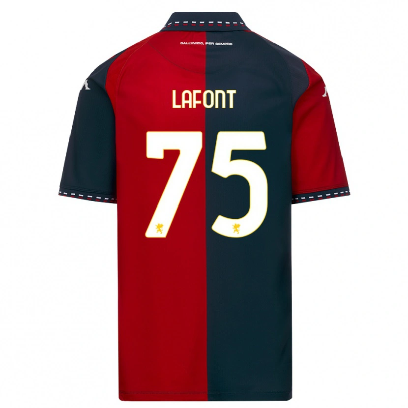 Danxen Bambino Maglia Gaël Lafont #75 Rosso Nero Bianco Kit Gara Home 2026/27 Maglietta