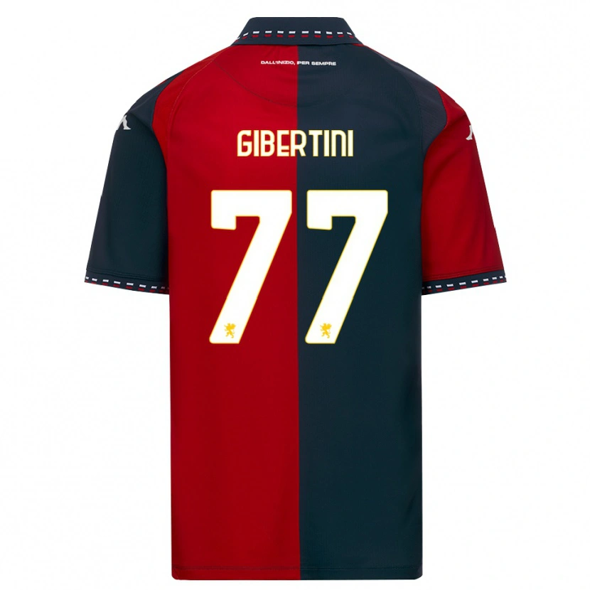 Danxen Bambino Maglia Matteo Gibertini #77 Rosso Nero Bianco Kit Gara Home 2026/27 Maglietta