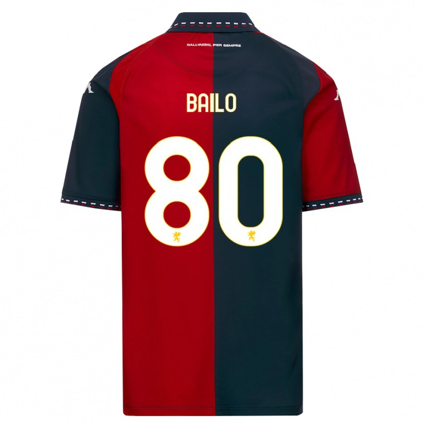 Danxen Bambino Maglia Giorgio Bailo #80 Rosso Nero Bianco Kit Gara Home 2026/27 Maglietta