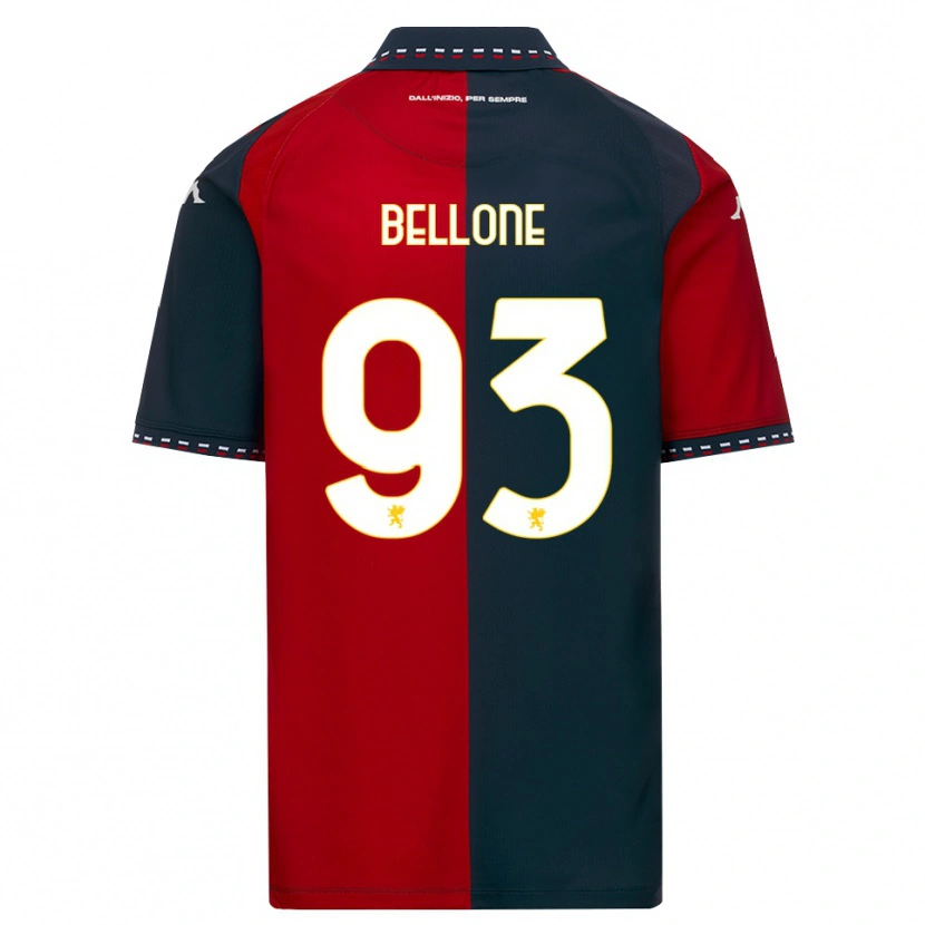 Danxen Bambino Maglia Francesco Bellone #93 Rosso Nero Bianco Kit Gara Home 2026/27 Maglietta