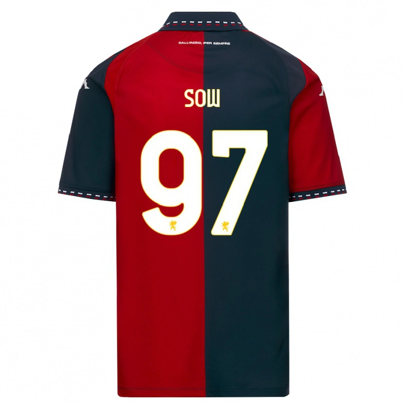 Danxen Bambino Maglia Djibril Sow #97 Rosso Nero Bianco Kit Gara Home 2026/27 Maglietta
