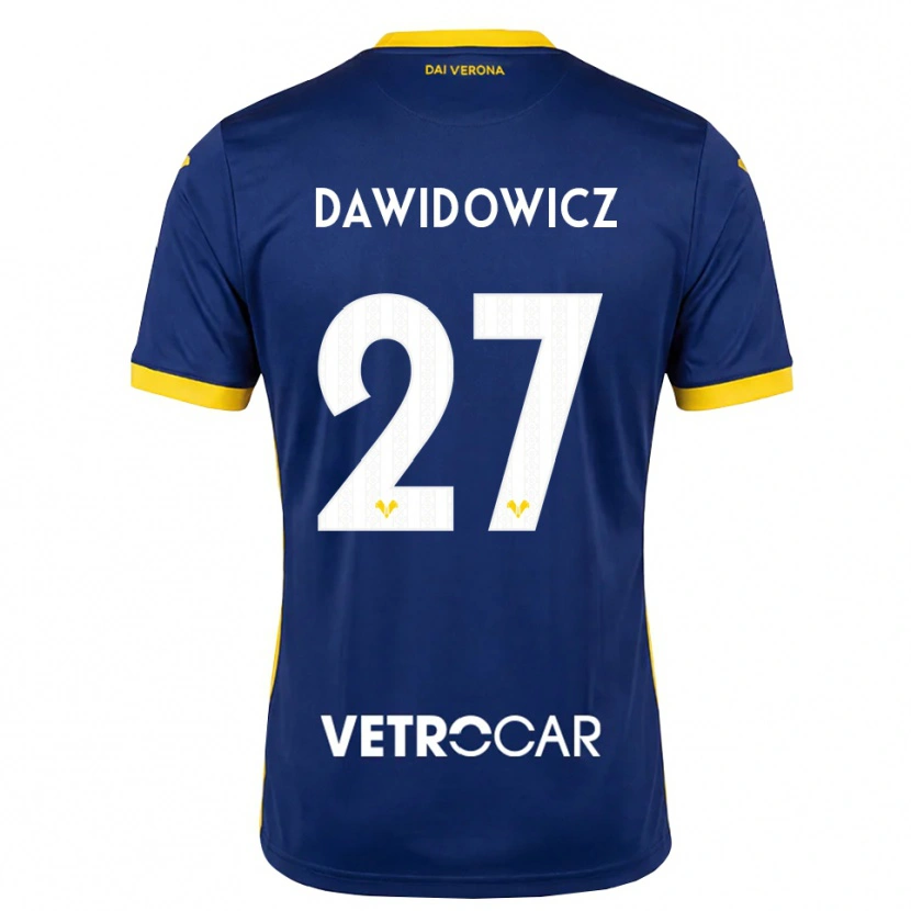 Danxen Bambino Maglia Pawel Dawidowicz #27 Blu Reale Giallo Bianco Kit Gara Home 2026/27 Maglietta