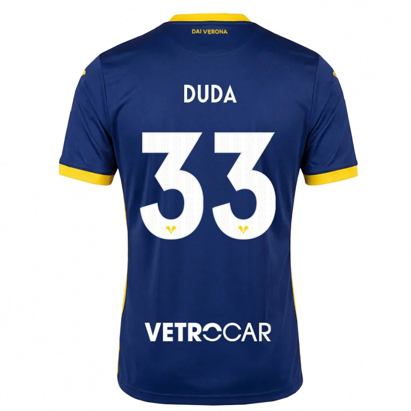Danxen Bambino Maglia Ondrej Duda #33 Blu Reale Giallo Bianco Kit Gara Home 2026/27 Maglietta