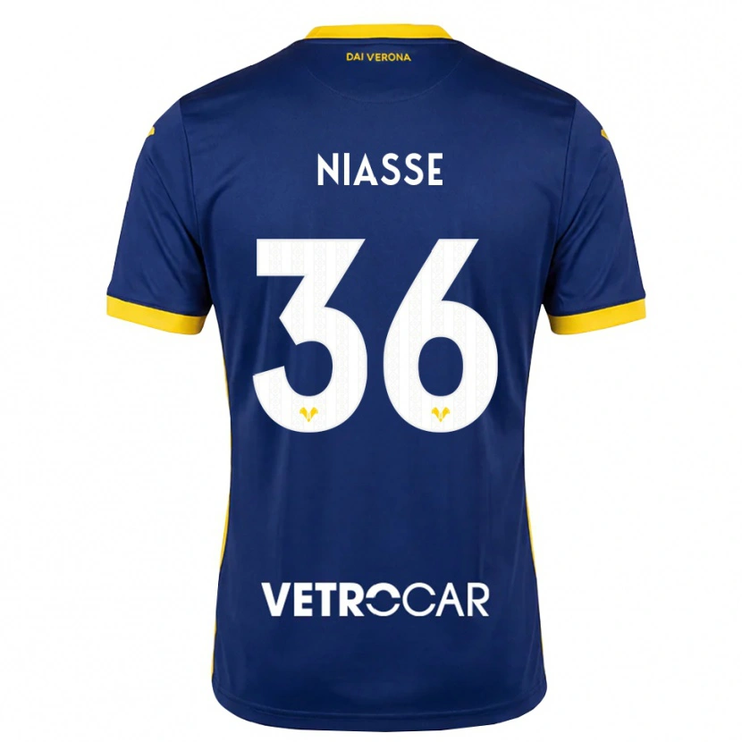 Danxen Bambino Maglia Cheikh Niasse #36 Blu Reale Giallo Bianco Kit Gara Home 2026/27 Maglietta