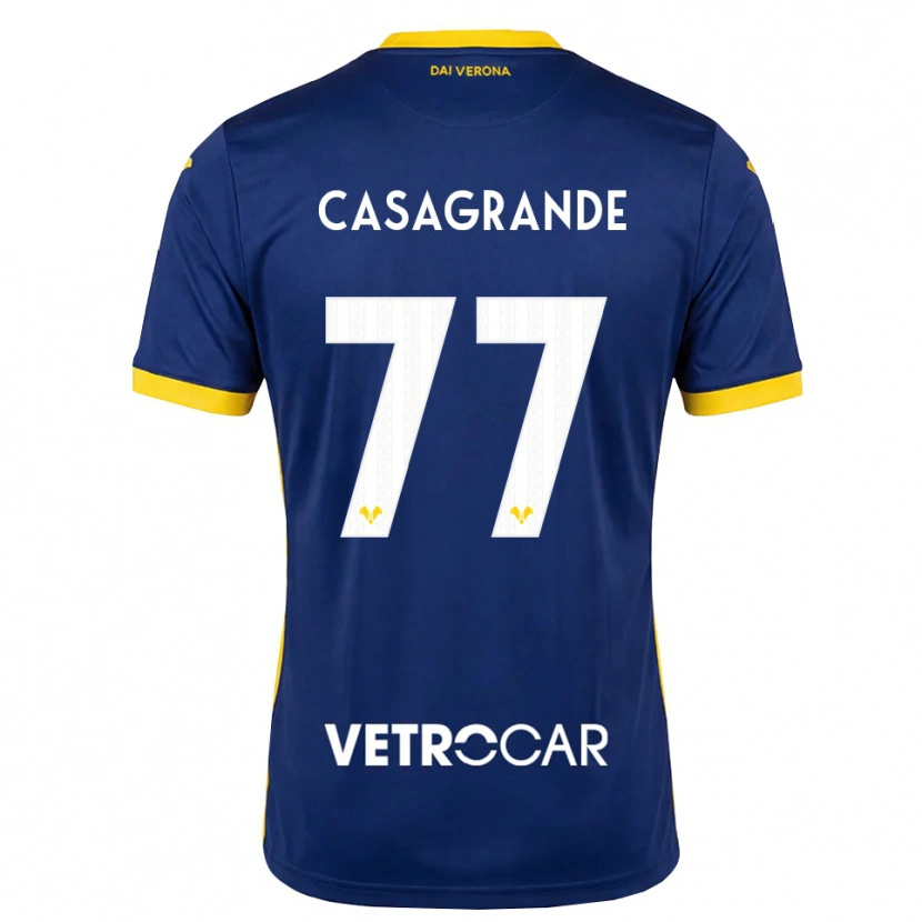 Danxen Bambino Maglia Tommaso Casagrande #77 Blu Reale Giallo Bianco Kit Gara Home 2026/27 Maglietta