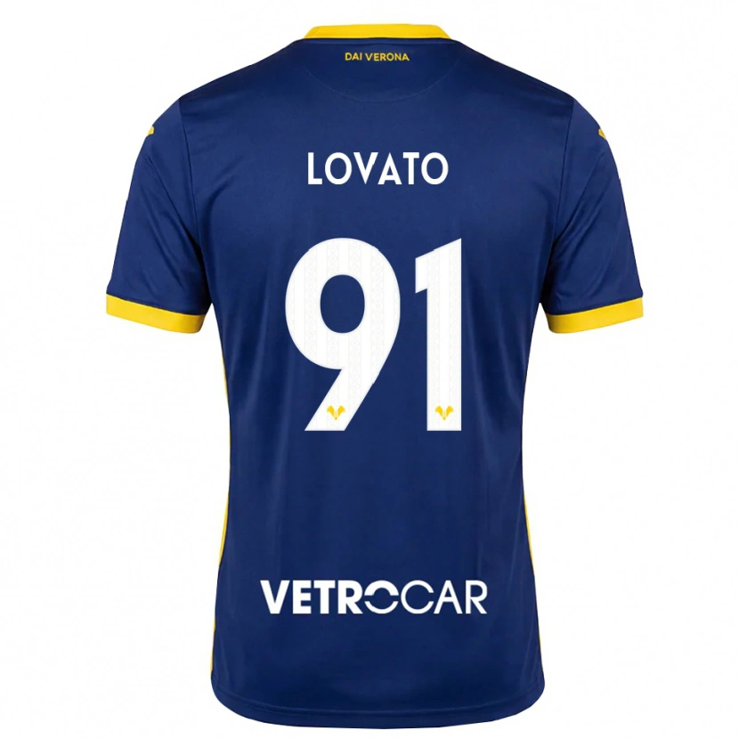 Danxen Bambino Maglia Enrico Lovato #91 Blu Reale Giallo Bianco Kit Gara Home 2026/27 Maglietta