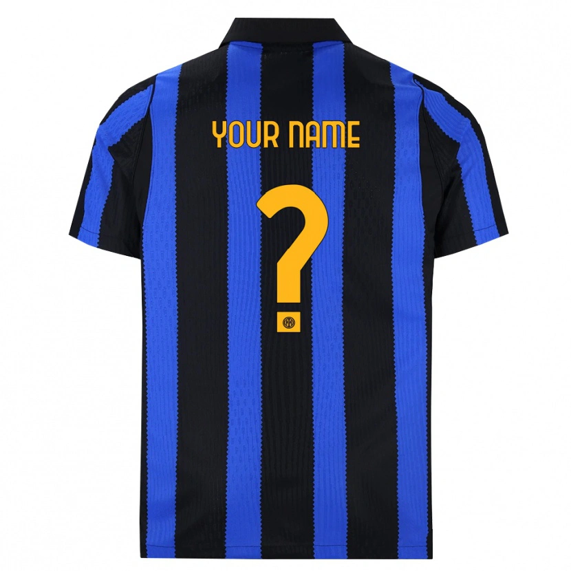 Danxen Bambino Maglia Il Tuo Nome #0 Nero Blu Giallo Kit Gara Home 2026/27 Maglietta