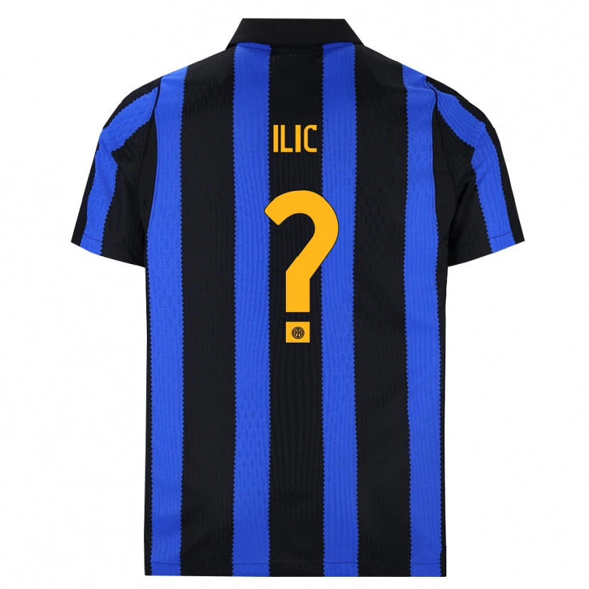 Danxen Bambino Maglia Novak Ilic #0 Nero Blu Giallo Kit Gara Home 2026/27 Maglietta