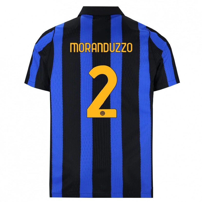 Danxen Bambino Maglia Nicolo Moranduzzo #2 Nero Blu Giallo Kit Gara Home 2026/27 Maglietta