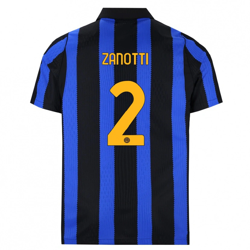 Danxen Bambino Maglia Mattia Zanotti #2 Nero Blu Giallo Kit Gara Home 2026/27 Maglietta