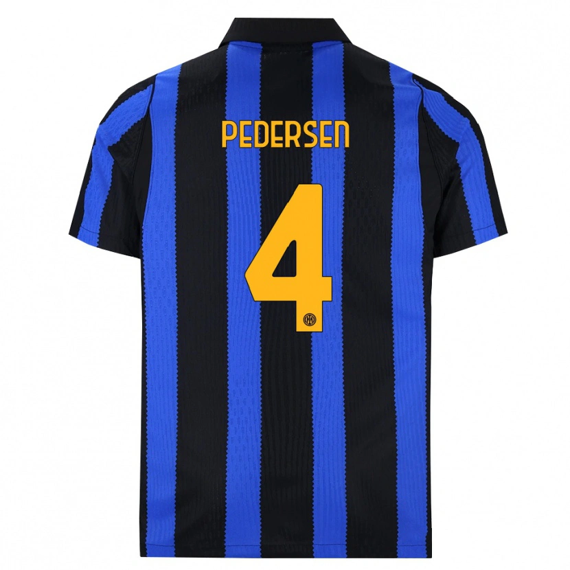 Danxen Bambino Maglia Sofie Junge Pedersen #4 Nero Blu Giallo Kit Gara Home 2026/27 Maglietta