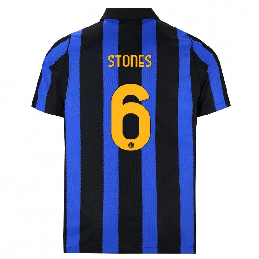 Danxen Bambino Maglia John Stones #6 Nero Blu Giallo Kit Gara Home 2026/27 Maglietta