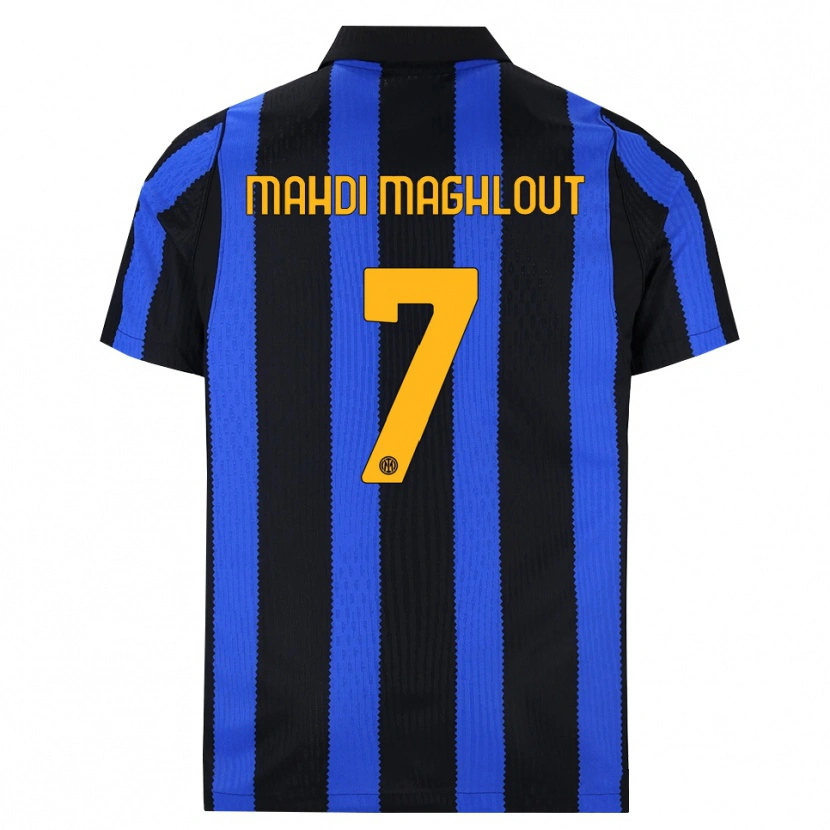 Danxen Bambino Maglia Ali Mahdi Maghlout #7 Nero Blu Giallo Kit Gara Home 2026/27 Maglietta