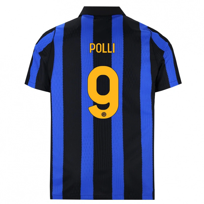 Danxen Bambino Maglia Elisa Polli #9 Nero Blu Giallo Kit Gara Home 2026/27 Maglietta
