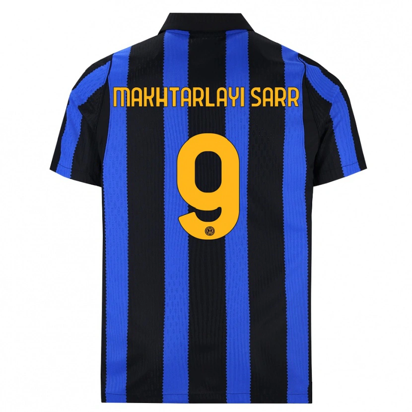 Danxen Bambino Maglia Amadou Makhtarlayi Sarr #9 Nero Blu Giallo Kit Gara Home 2026/27 Maglietta
