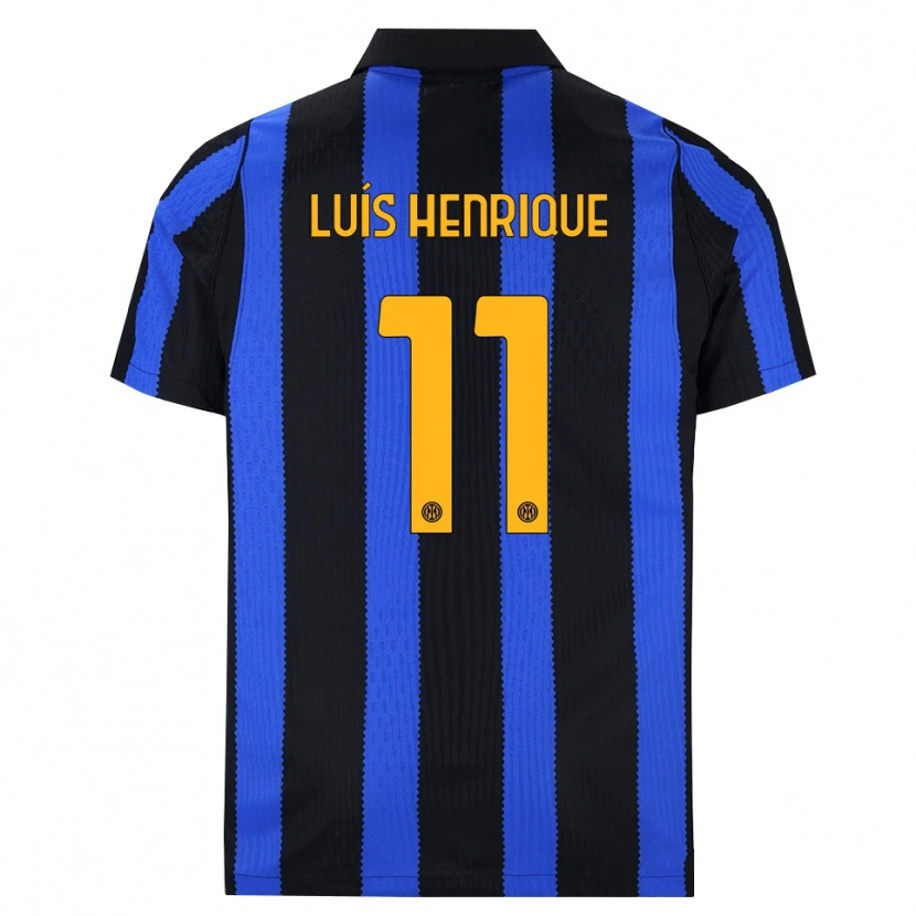 Danxen Bambino Maglia Luis Henrique #11 Nero Blu Giallo Kit Gara Home 2026/27 Maglietta