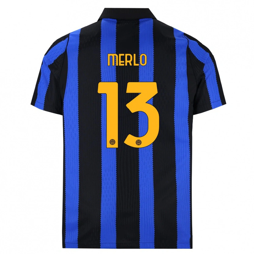 Danxen Bambino Maglia Beatrice Merlo #13 Nero Blu Giallo Kit Gara Home 2026/27 Maglietta