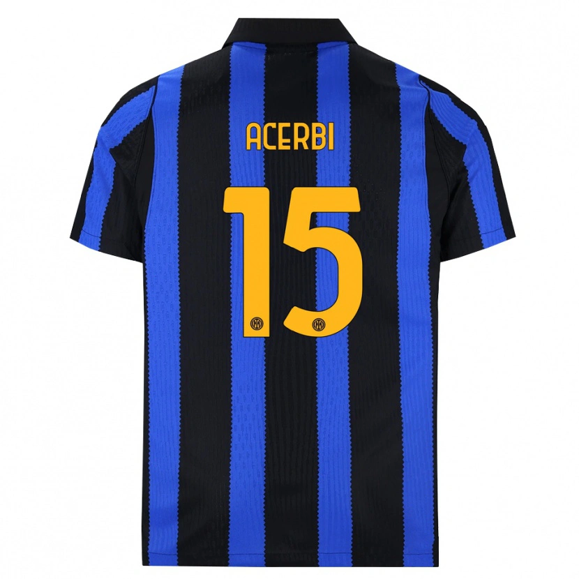 Danxen Bambino Maglia Francesco Acerbi #15 Nero Blu Giallo Kit Gara Home 2026/27 Maglietta
