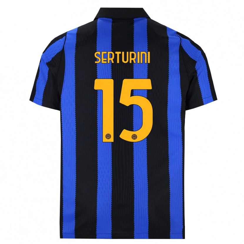 Danxen Bambino Maglia Annamaria Serturini #15 Nero Blu Giallo Kit Gara Home 2026/27 Maglietta