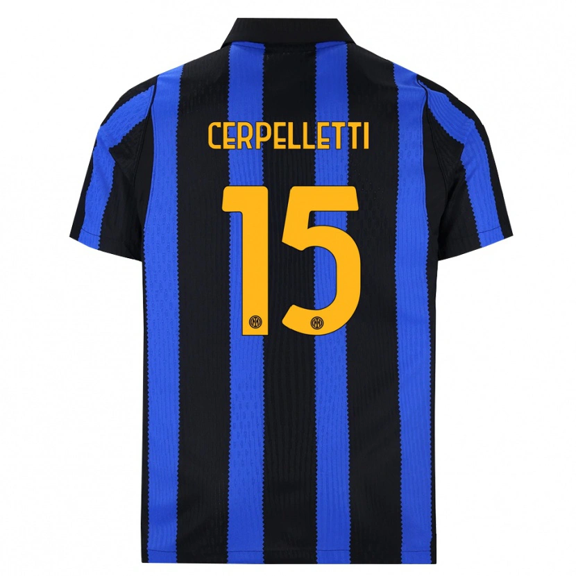 Danxen Bambino Maglia Filippo Cerpelletti #15 Nero Blu Giallo Kit Gara Home 2026/27 Maglietta