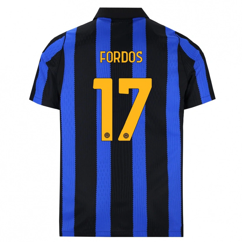 Danxen Bambino Maglia Beatrix Fördős #17 Nero Blu Giallo Kit Gara Home 2026/27 Maglietta
