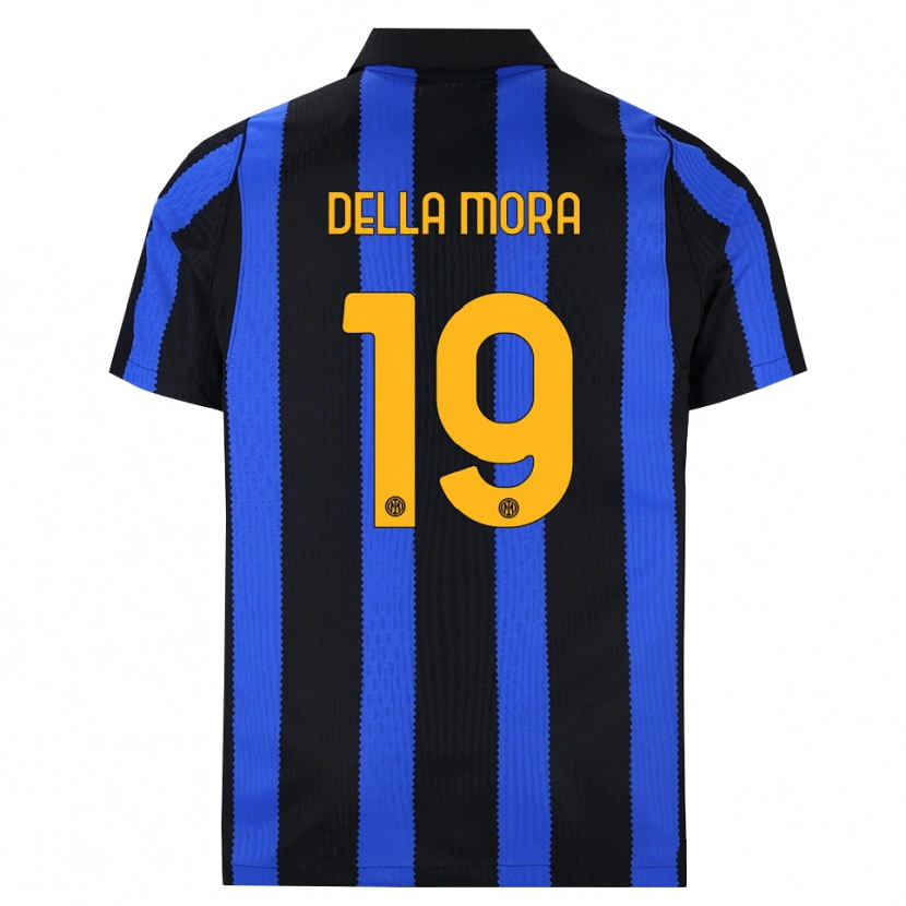 Danxen Bambino Maglia Tommaso Della Mora #19 Nero Blu Giallo Kit Gara Home 2026/27 Maglietta
