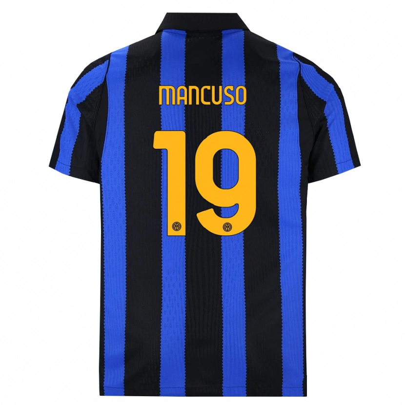 Danxen Bambino Maglia Matias Mancuso #19 Nero Blu Giallo Kit Gara Home 2026/27 Maglietta