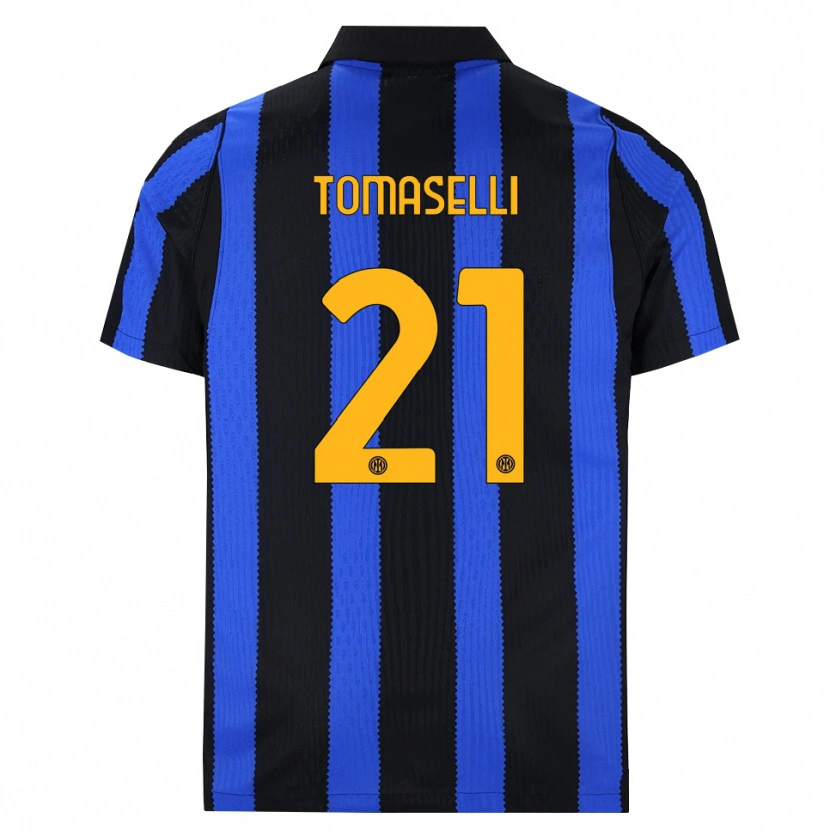 Danxen Bambino Maglia Martina Tomaselli #21 Nero Blu Giallo Kit Gara Home 2026/27 Maglietta