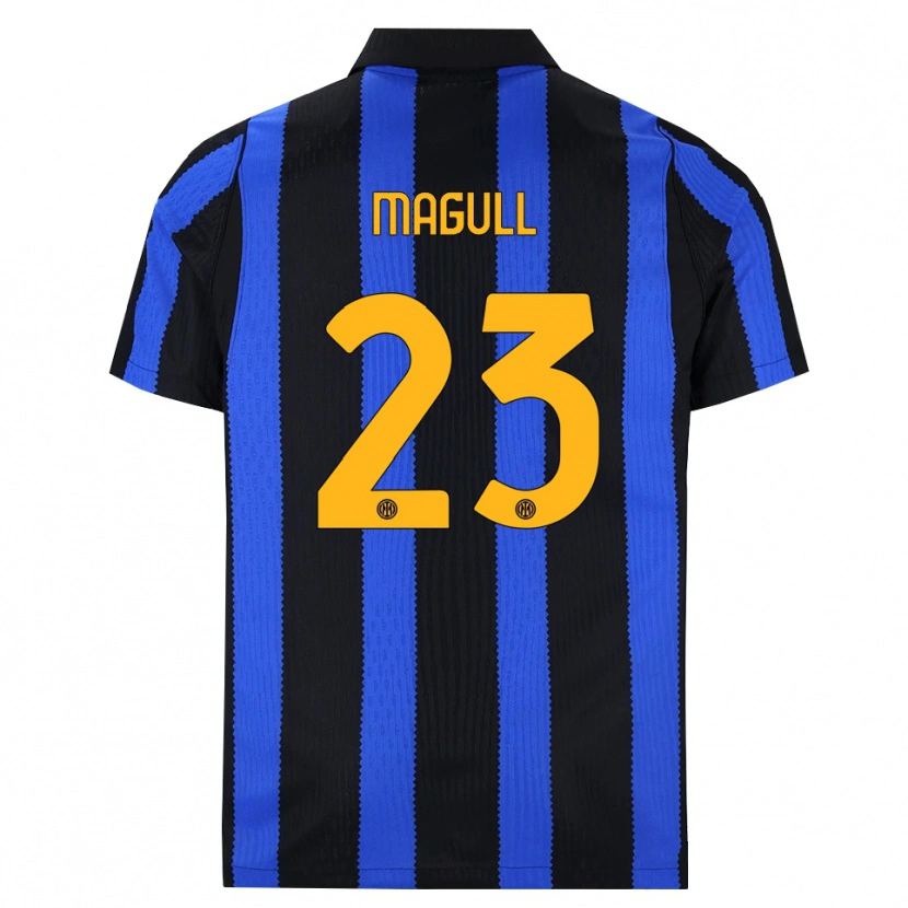 Danxen Bambino Maglia Lina Magull #23 Nero Blu Giallo Kit Gara Home 2026/27 Maglietta