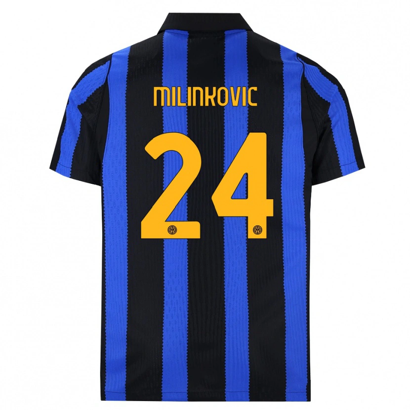 Danxen Bambino Maglia Marija Milinković #24 Nero Blu Giallo Kit Gara Home 2026/27 Maglietta