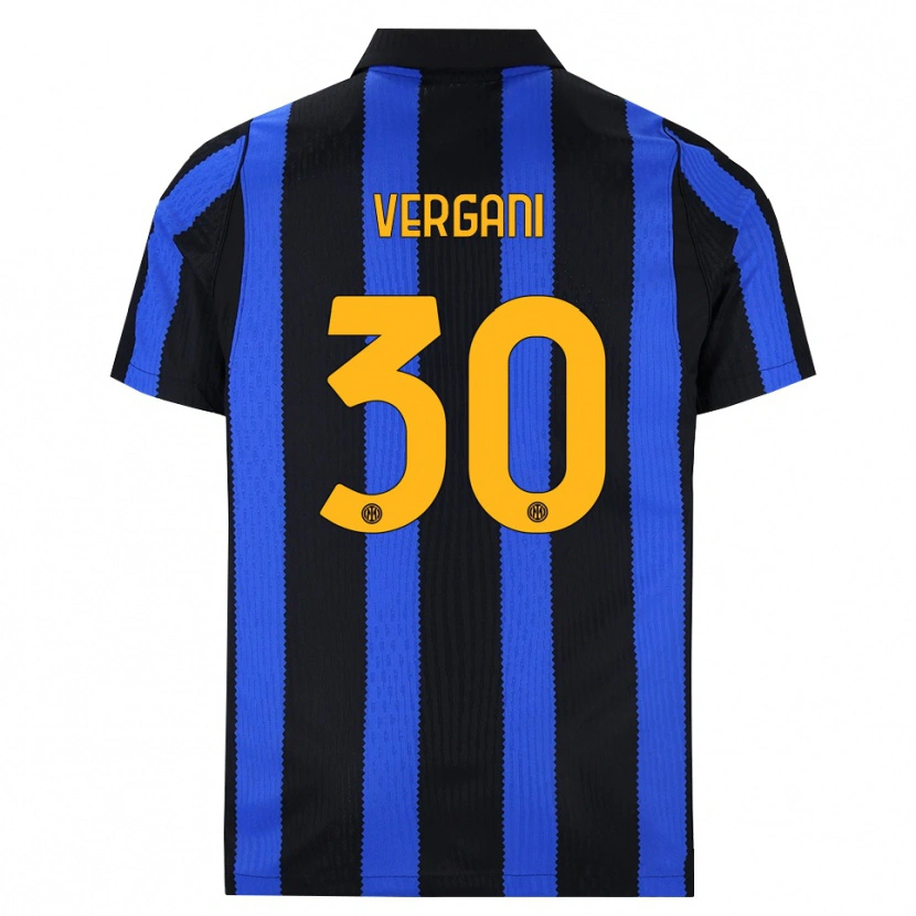 Danxen Bambino Maglia Bianca Vergani #30 Nero Blu Giallo Kit Gara Home 2026/27 Maglietta