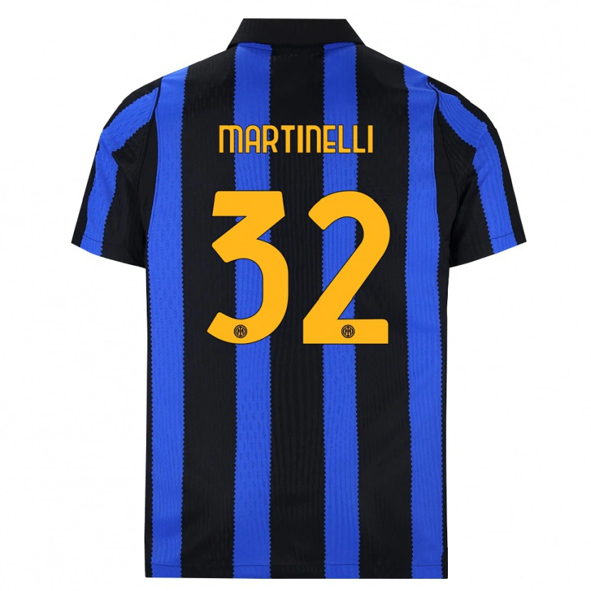 Danxen Bambino Maglia Matilde Martinelli #32 Nero Blu Giallo Kit Gara Home 2026/27 Maglietta