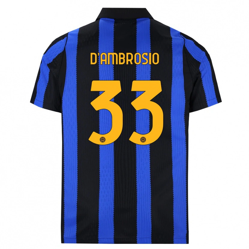 Danxen Bambino Maglia Danilo D'ambrosio #33 Nero Blu Giallo Kit Gara Home 2026/27 Maglietta