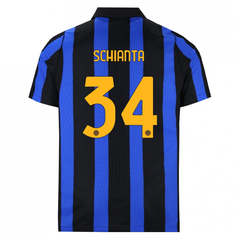 Danxen Bambino Maglia Valentina Schianta #34 Nero Blu Giallo Kit Gara Home 2026/27 Maglietta