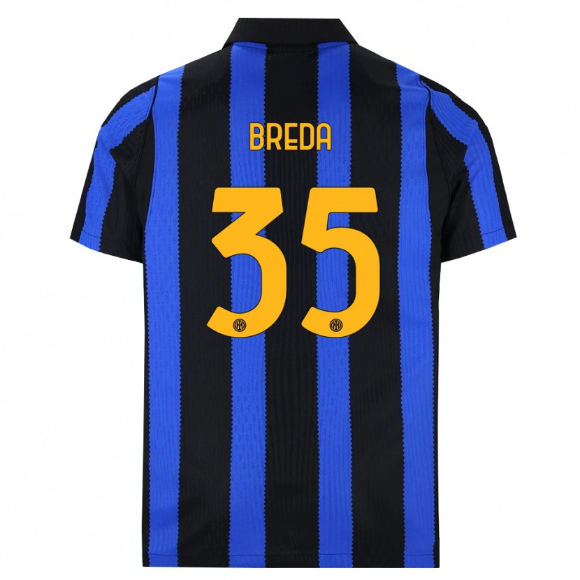 Danxen Bambino Maglia Cristian Breda #35 Nero Blu Giallo Kit Gara Home 2026/27 Maglietta
